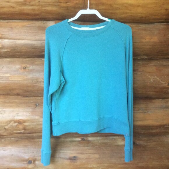 tasc Performance Riverwalk Varsity Blue Organic Cotton Bamboo Sweatshirt Size M - Picture 1 of 7